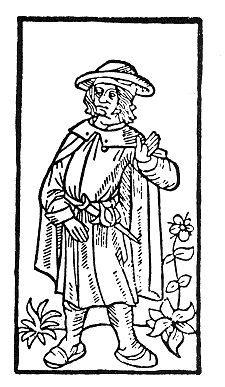 [Holzschnitt aus der ersten Villon-Ausgabe von Pierre Levet (1489)]